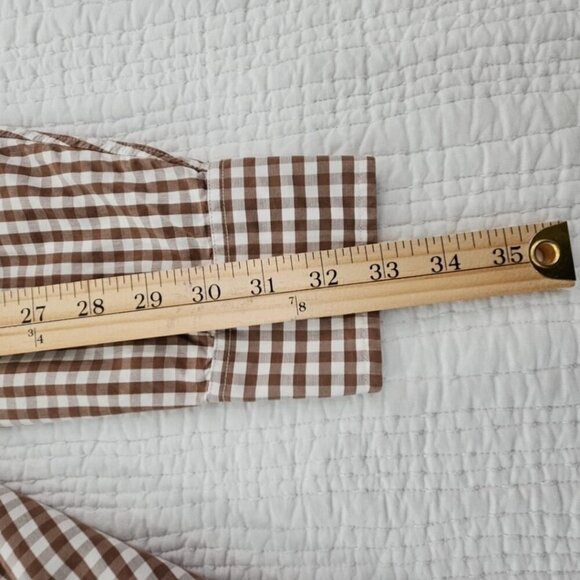 VTG J. Crew 2-Ply Cotton Shirt Men's S Brown Checkered Button Up EUC Long Sleeve - Picture 14 of 16